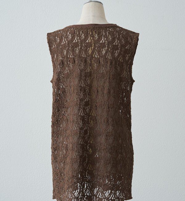  「ストレッチレースノースリーブTシャツ」|キャミソール|