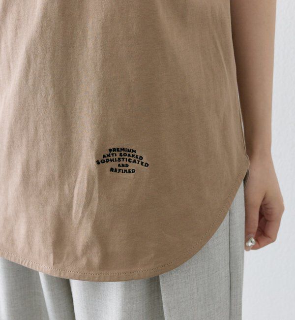  「【汗ジミ防止加工】ワンポイントロゴ刺繍Tシャツ」|Tシャツ・カットソー|