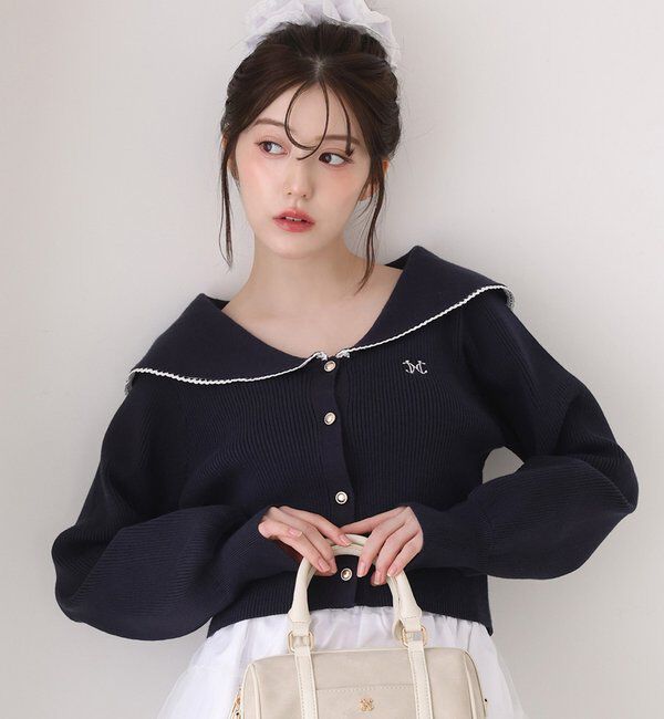  「ロゴ刺繍セーラーニット」|ニット・セーター|