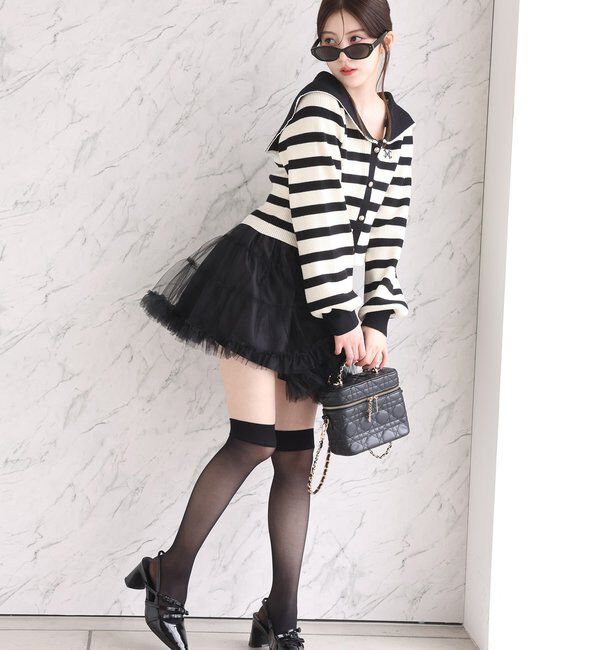  「ロゴ刺繍セーラーニット」|ニット・セーター|