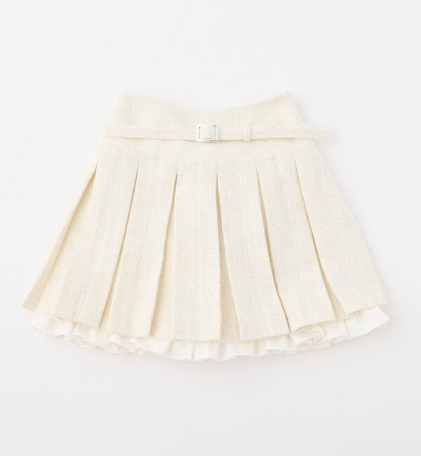  「【SMサイズ展開あり】ベルト付きレイヤードプリーツミニスカート」|チノ|
