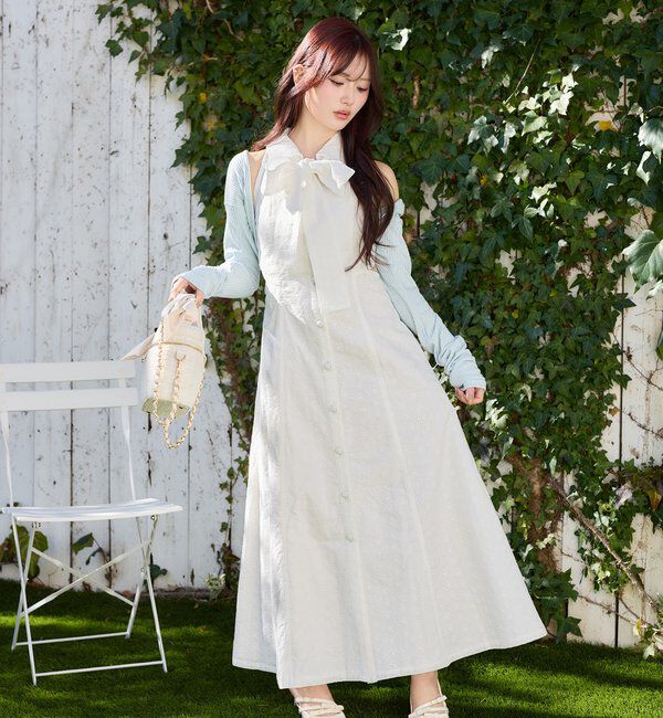  「【Denim Collection】ボレロセットサイドカットロングワンピ」|ワンピース|