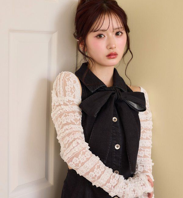  「【Denim Collection】ボレロセットサイドカットロングワンピ」|ワンピース|