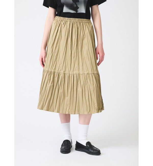 mizuiro ind「mizuiro ind ワッシャープリーツティアードスカート」|スカート|