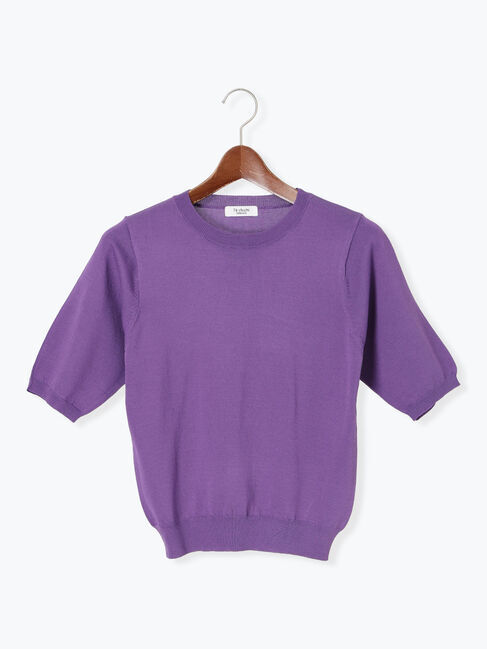 Te chichi TERRASSE「ハーフスリーブニット」|ニット・セーター|パープル