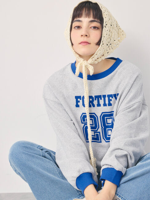 Samansa Mos2「リンガーロゴスウェット」|Tシャツ・カットソー|