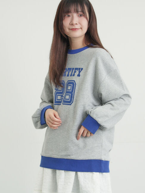 Samansa Mos2「リンガーロゴスウェット」|Tシャツ・カットソー|