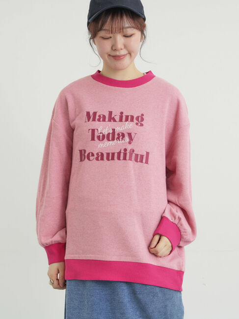 Samansa Mos2「リンガーロゴスウェット」|Tシャツ・カットソー|