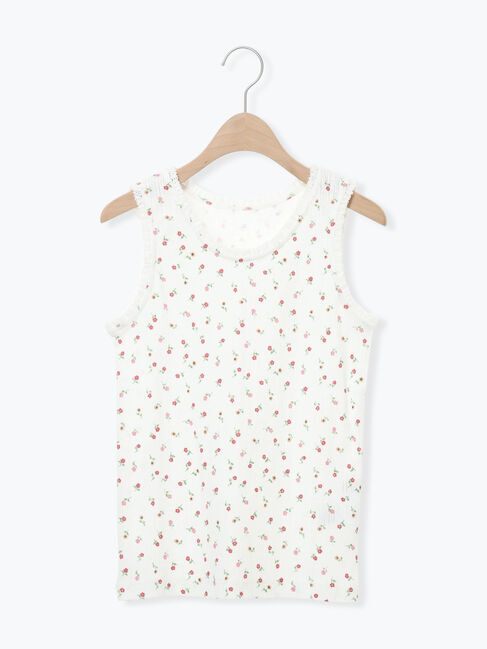 Samansa Mos2「花柄パターンメッシュレース付ノースリーブ」|Tシャツ・カットソー|