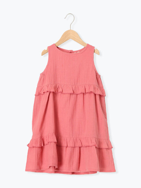 Samansa Mos2 Lagom「フリルティアードノースリワンピース」|ワンピース|ピンク