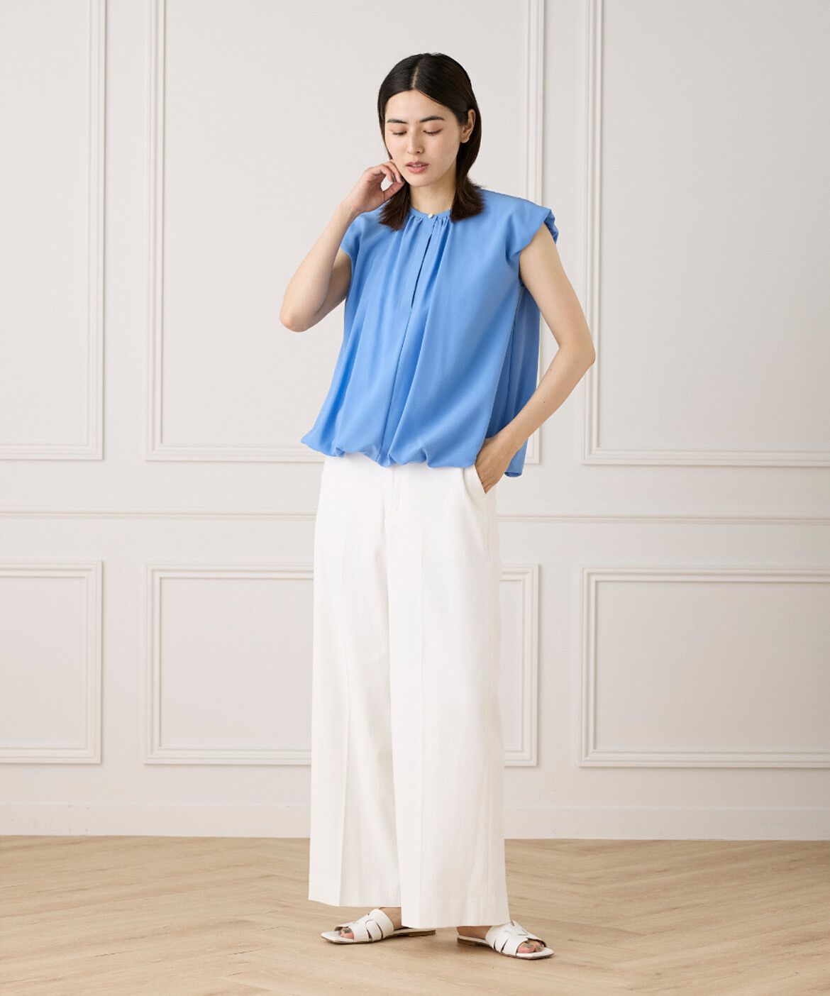 INED「《大きいサイズ》バルーンブラウス」|シャツ・ブラウス|