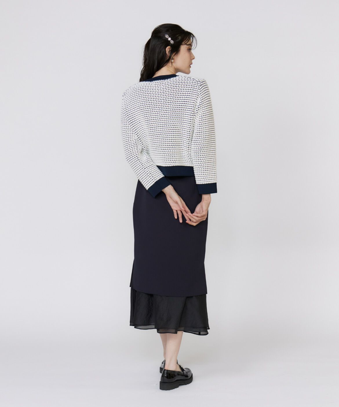 Maglie le cassetto「《大きいサイズ》バルキーニットジャケット」|カーディガン|