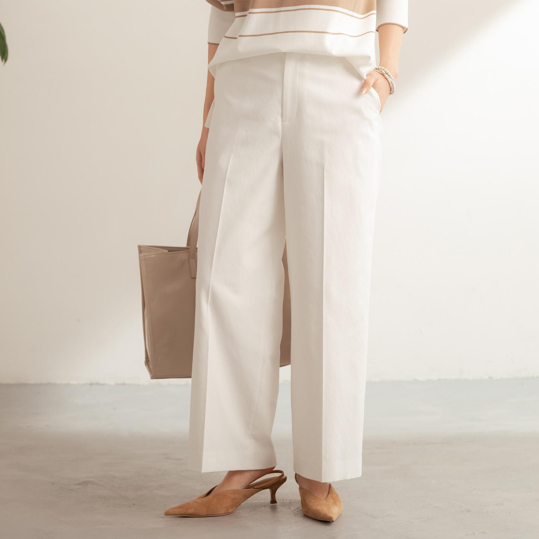 UNTITLED「オックスワイドパンツ」|その他|オフホワイト(003