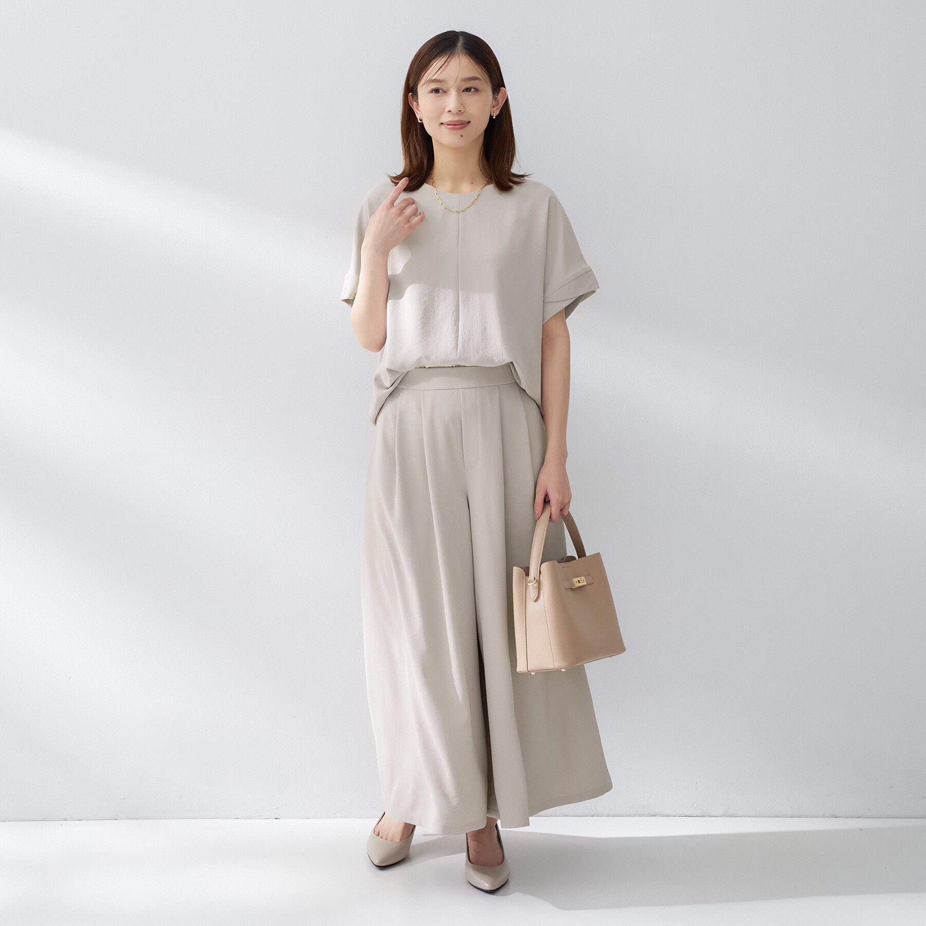 UNTITLED「【夏の名品セットアップが今年も登場！/はっ水/遮熱】リラクミスト ガウチョパンツ」|その他|