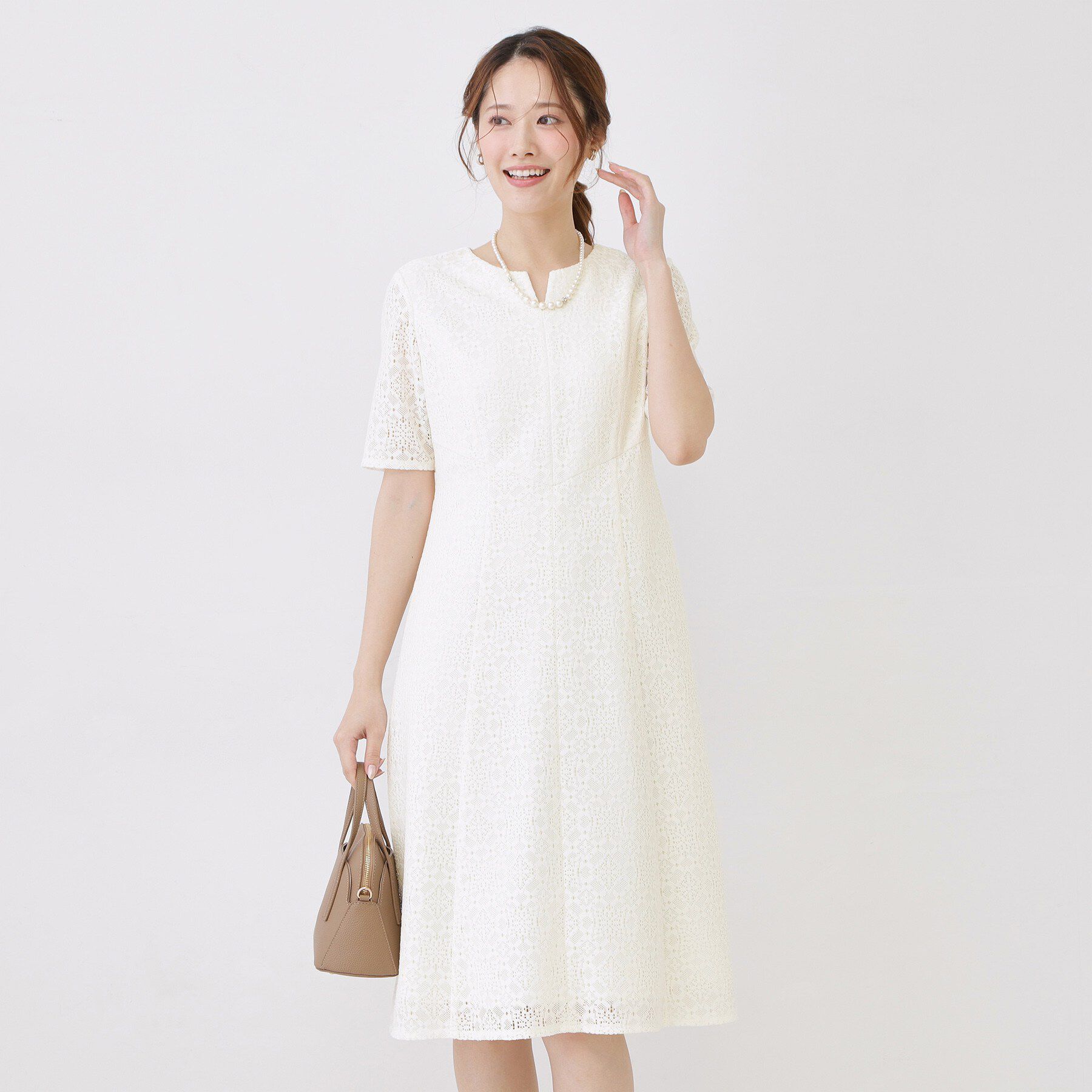 COUP DE CHANCE「【手洗い可／日本製／360&deg;シリーズ】ラッセルレースワンピース」|ワンピース|