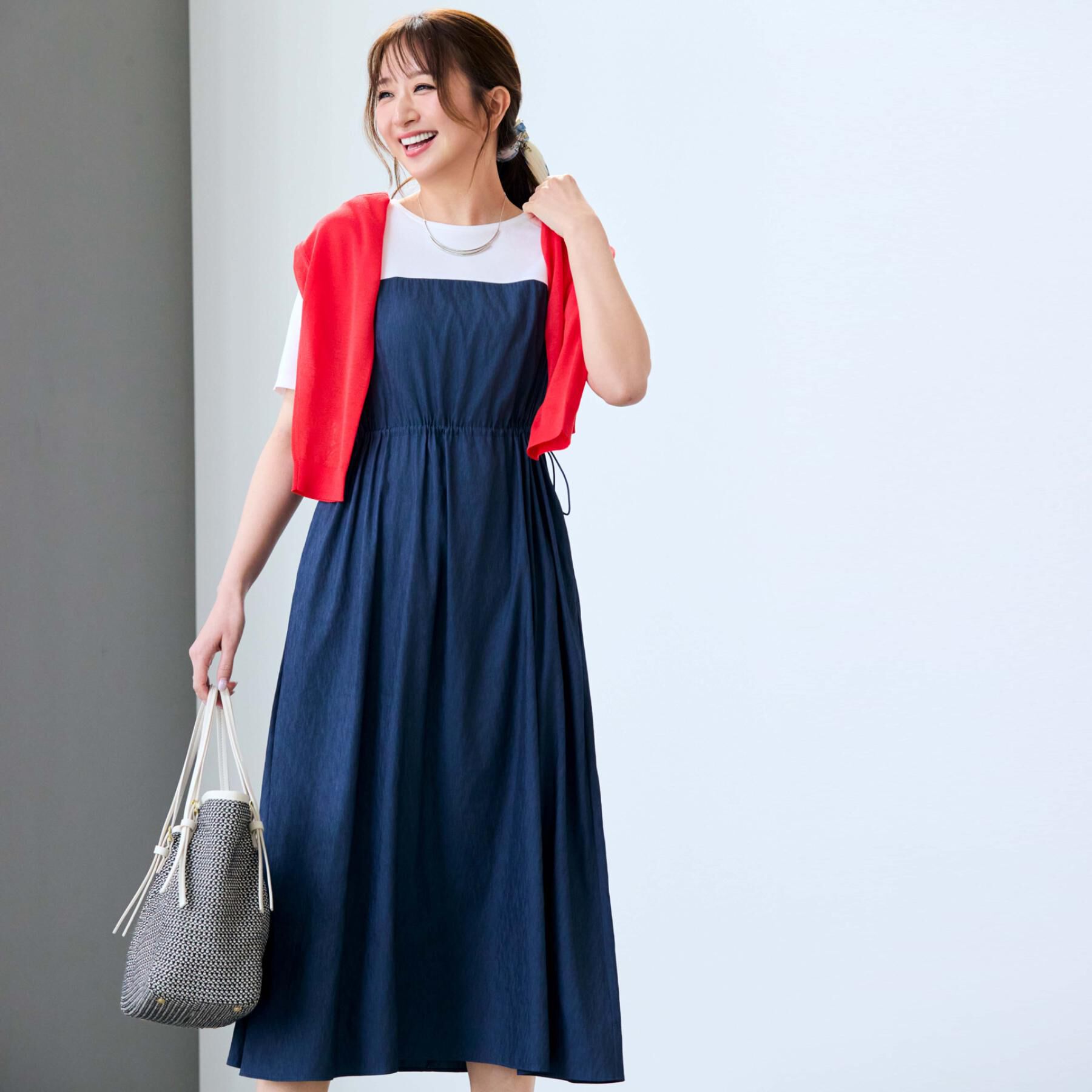 COUP DE CHANCE「【手洗い可】異素材ドッキングワンピース」|ワンピース|