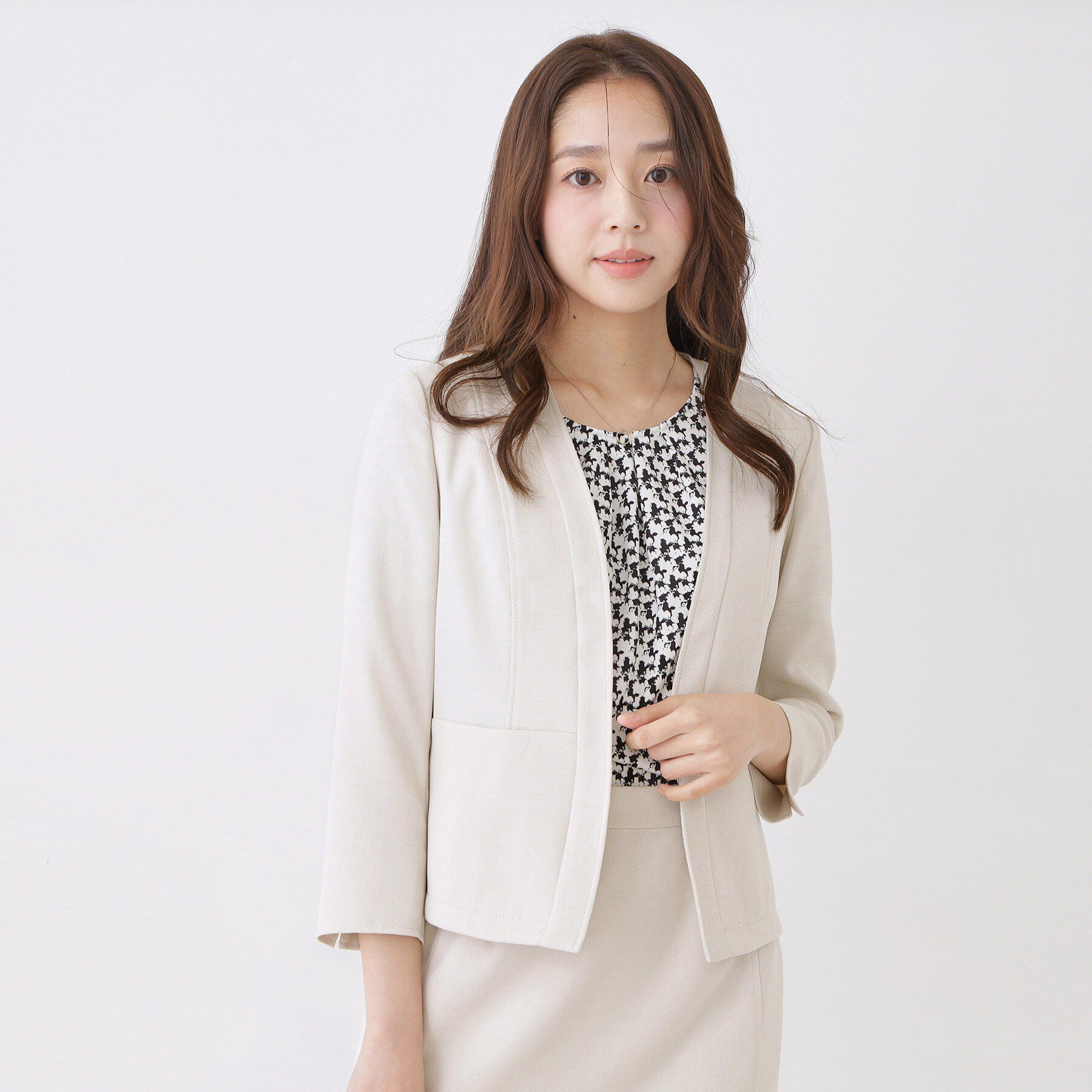 COUP DE CHANCE「【手洗い可／日本製／UVケア】リネンライク カラーレスジャケット」|ノーカラージャケット|