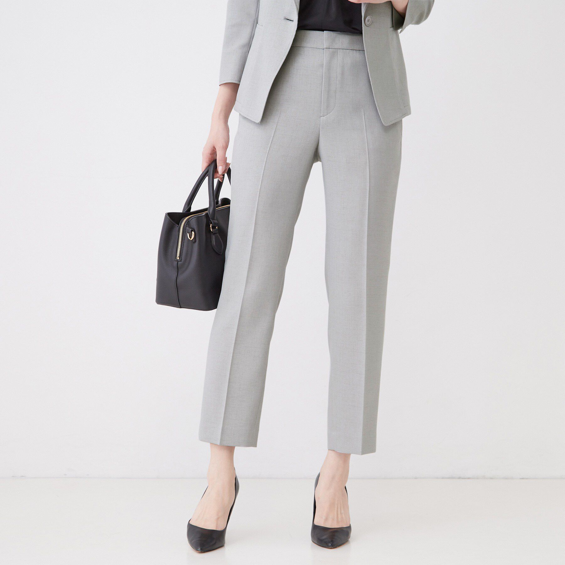 COUP DE CHANCE「【手洗い可／日本製／セットアップ可】リネンライクテーパードパンツ」|その他|チャコールグレー(0