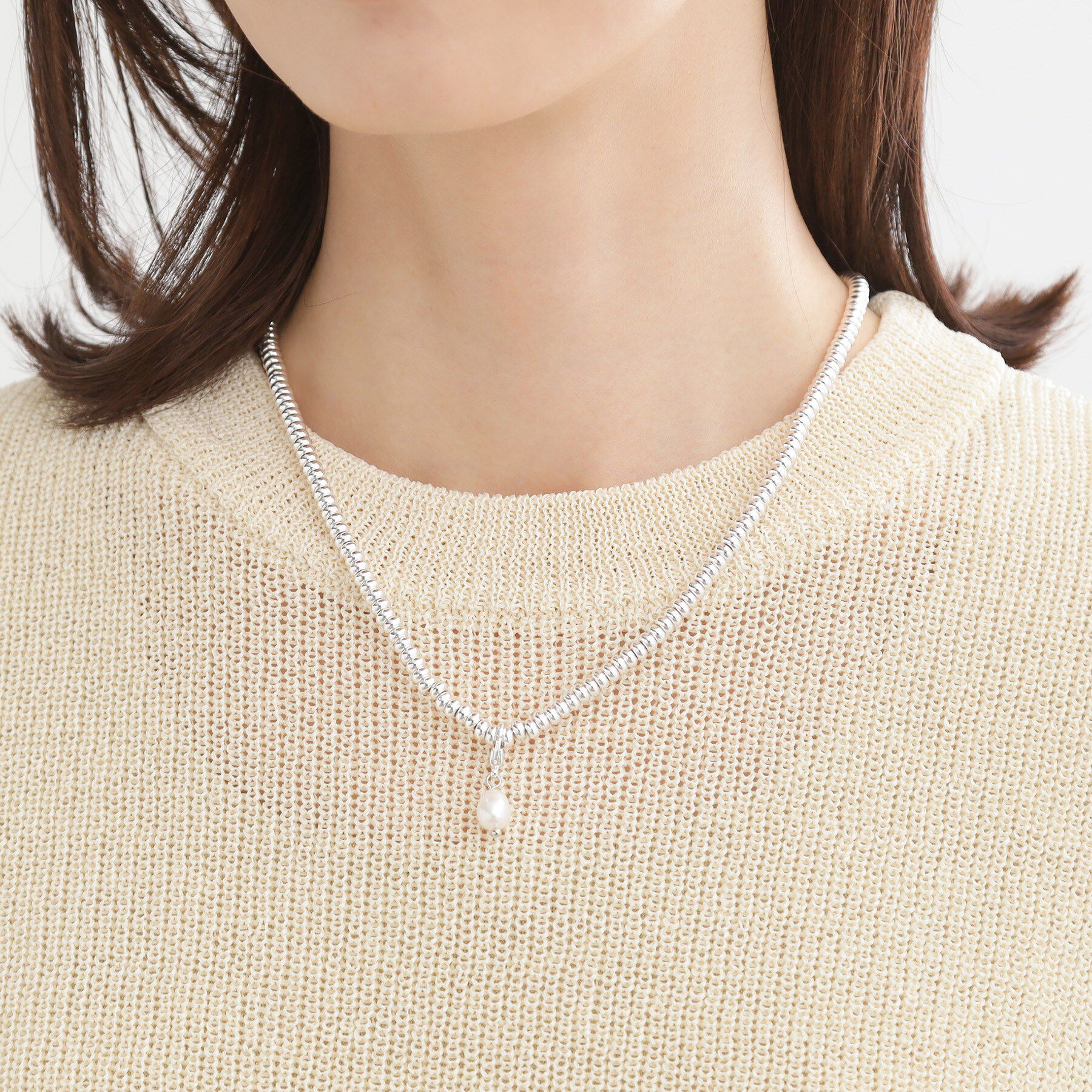 Reflect「シルバービーズショートネックレス」|ネックレス|