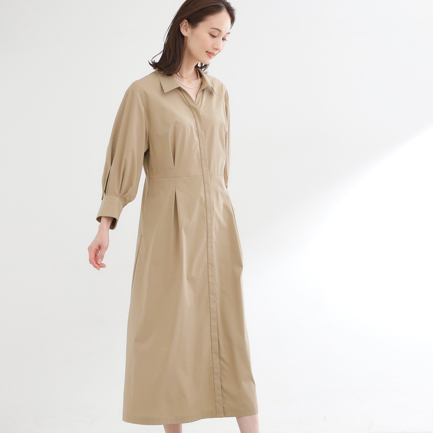 Reflect「タイプライターシャツロングワンピース」|ワンピース|