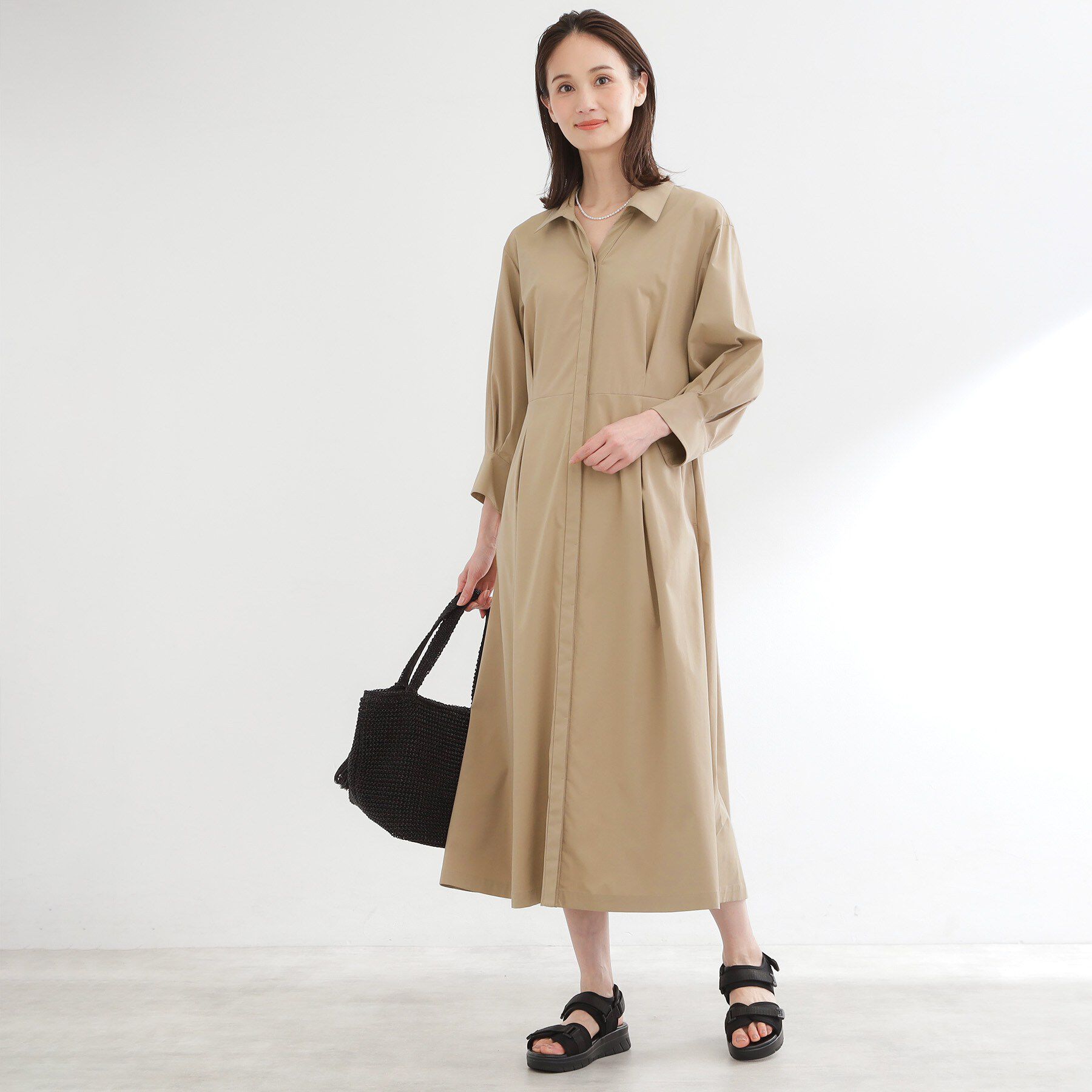 Reflect「タイプライターシャツロングワンピース」|ワンピース|