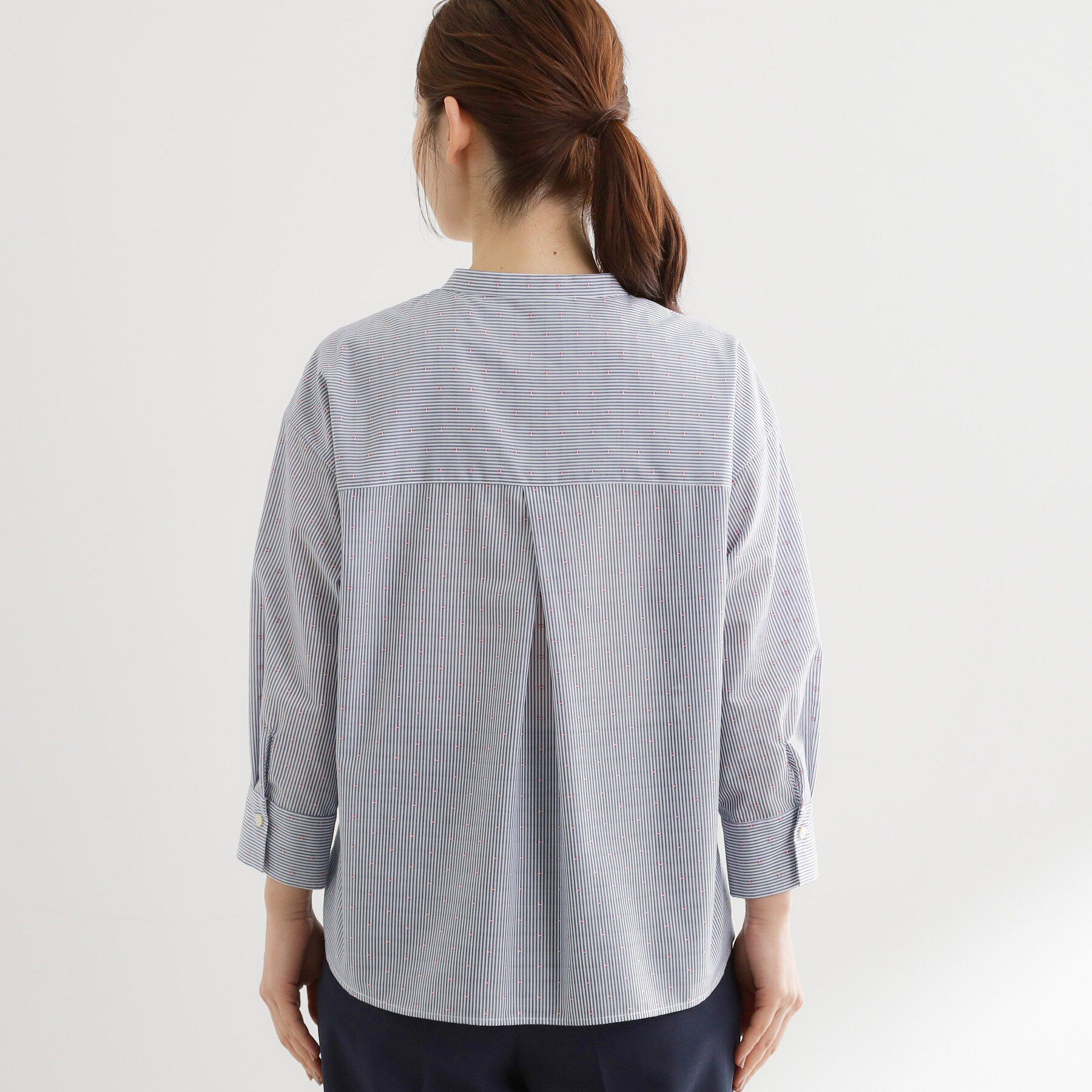 Reflect「【接触冷感】八分袖フロントフリルブラウス」|シャツ・ブラウス|