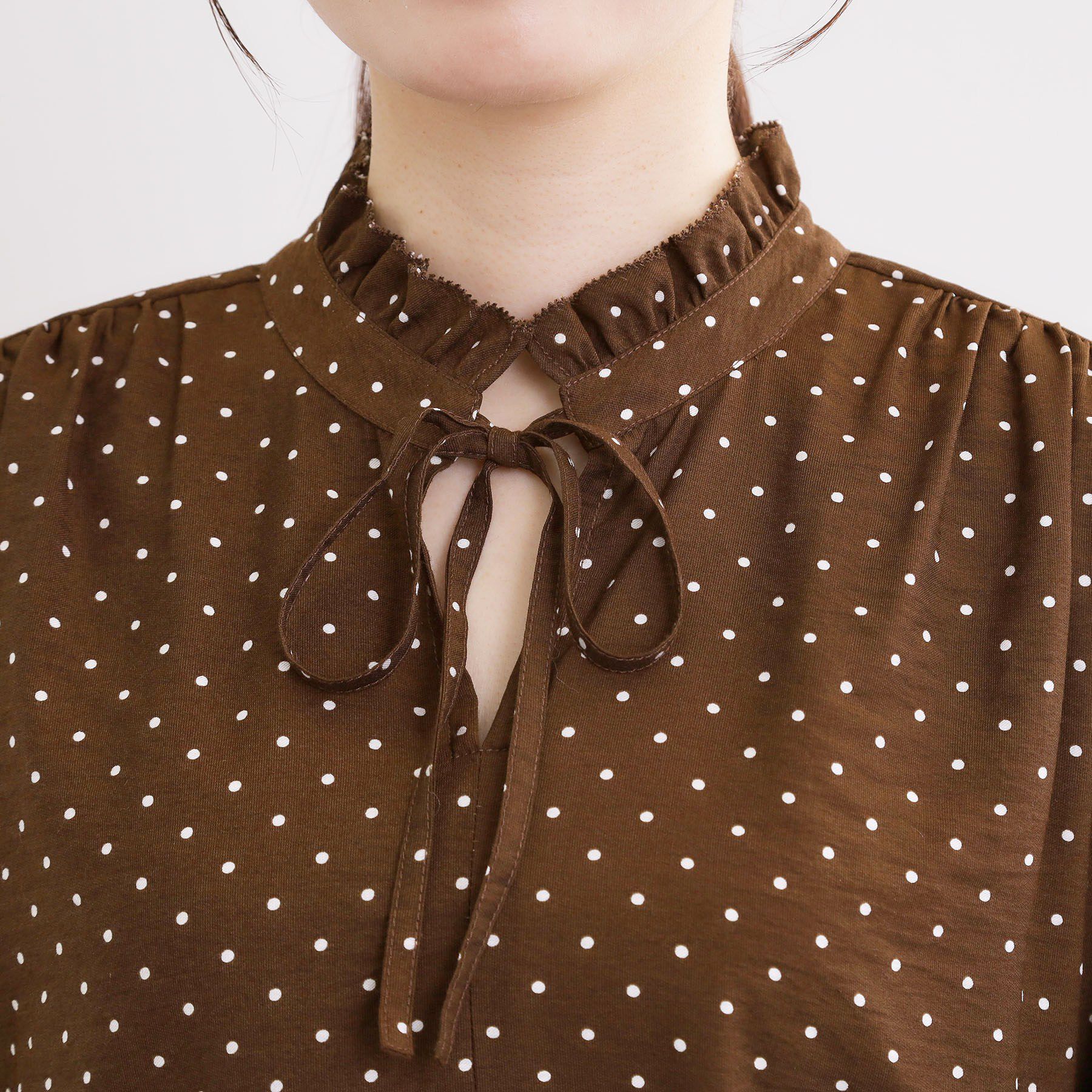 Reflect「【セットアップ可】ドット柄ワッシャーブラウス」|シャツ・ブラウス|