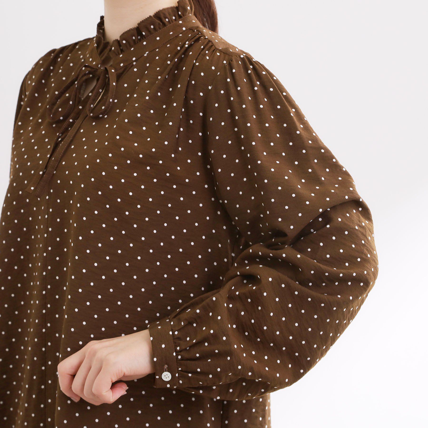 Reflect「【セットアップ可】ドット柄ワッシャーブラウス」|シャツ・ブラウス|