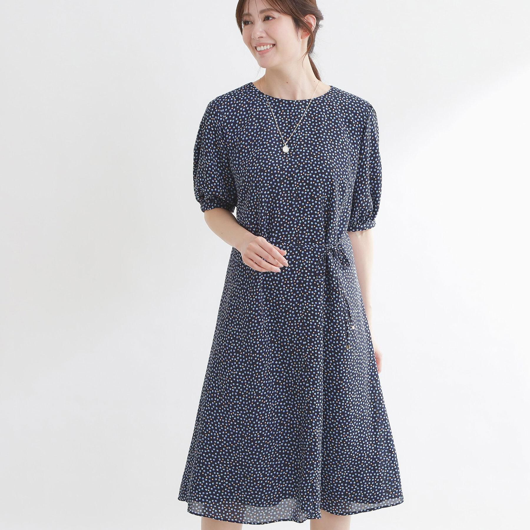 Reflect「シフォンスリーブワンピース」|ワンピース|ネイビー(194)