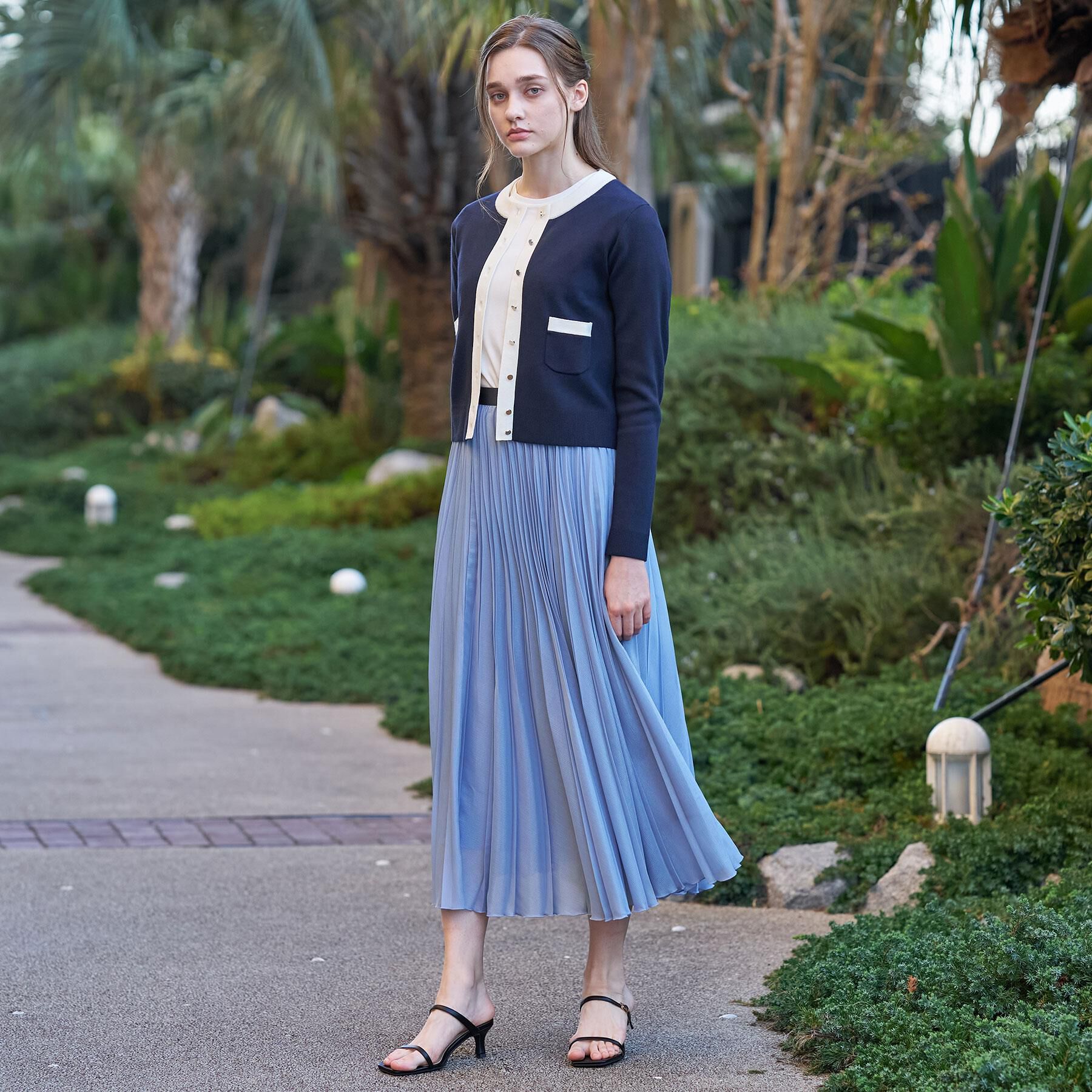 DRESSTERIOR「ウォッシャブル コットンカシミヤ コンビカーデ」|カーディガン|