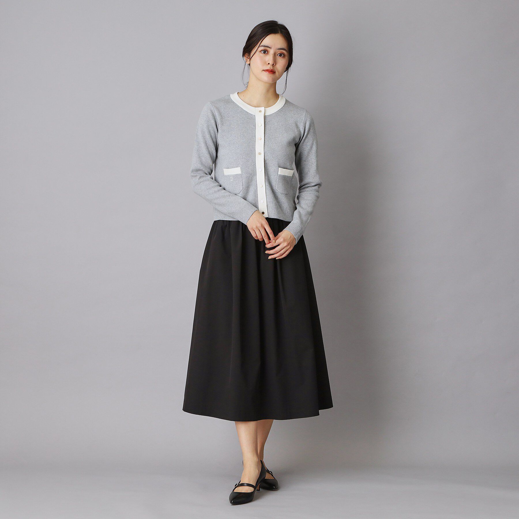 DRESSTERIOR「ウォッシャブル コットンカシミヤ コンビカーデ」|カーディガン|