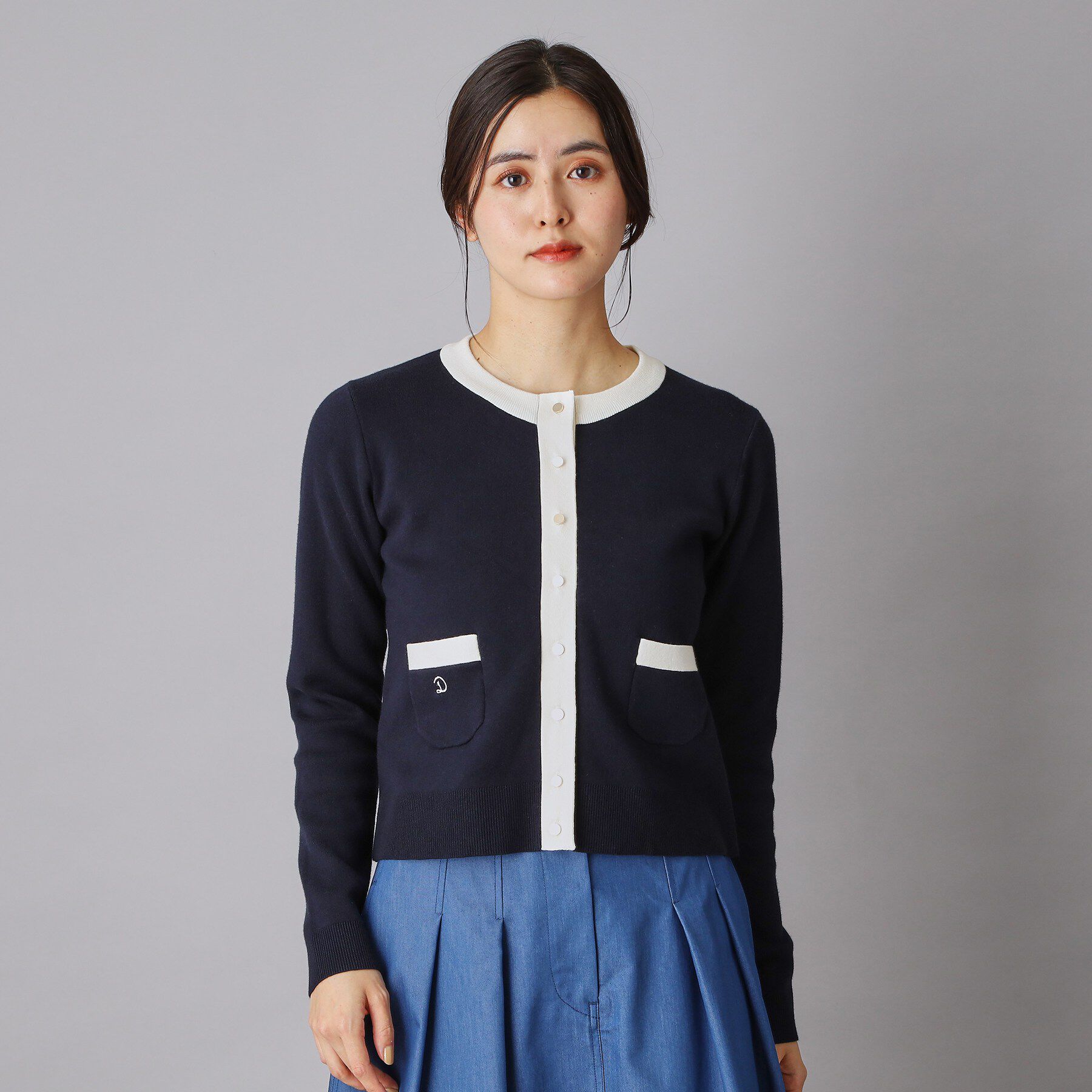 DRESSTERIOR「ウォッシャブル コットンカシミヤ コンビカーデ」|カーディガン|