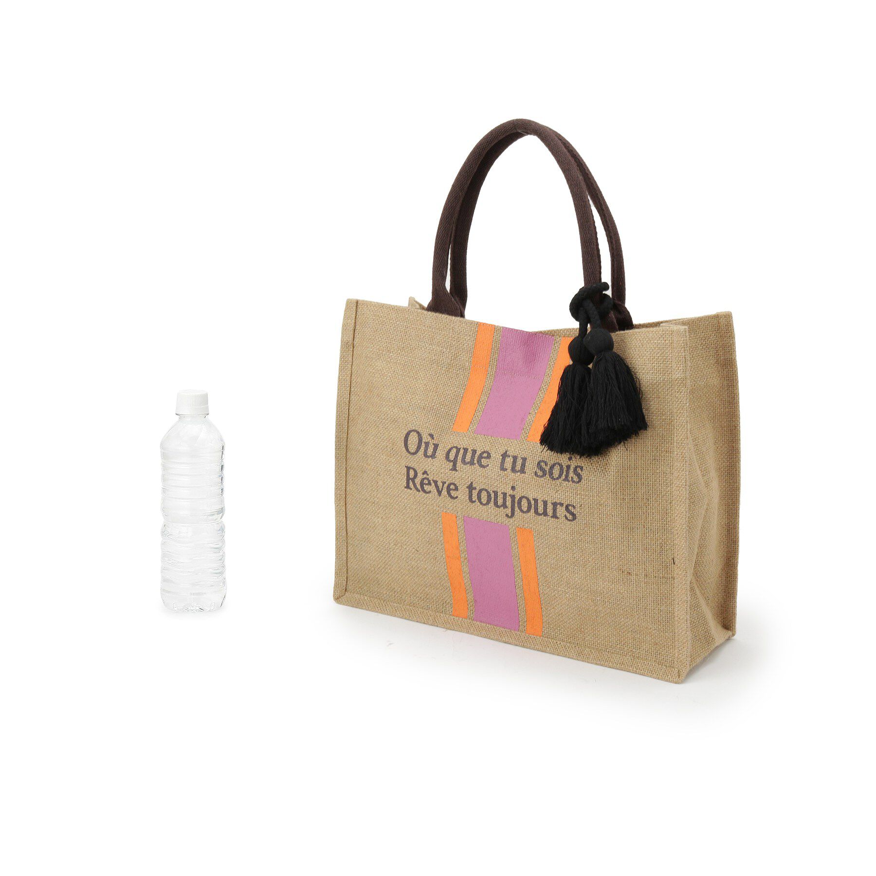 grove「ストライプジュートタッセルA4トート」|トートバッグ|