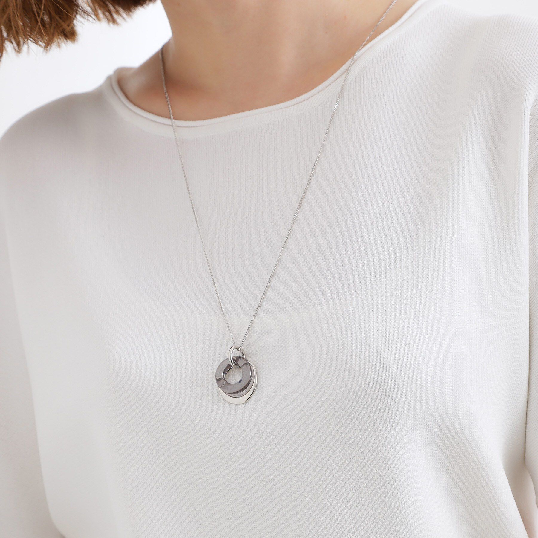 grove「メタルアクリルリングネックレス」|ネックレス|