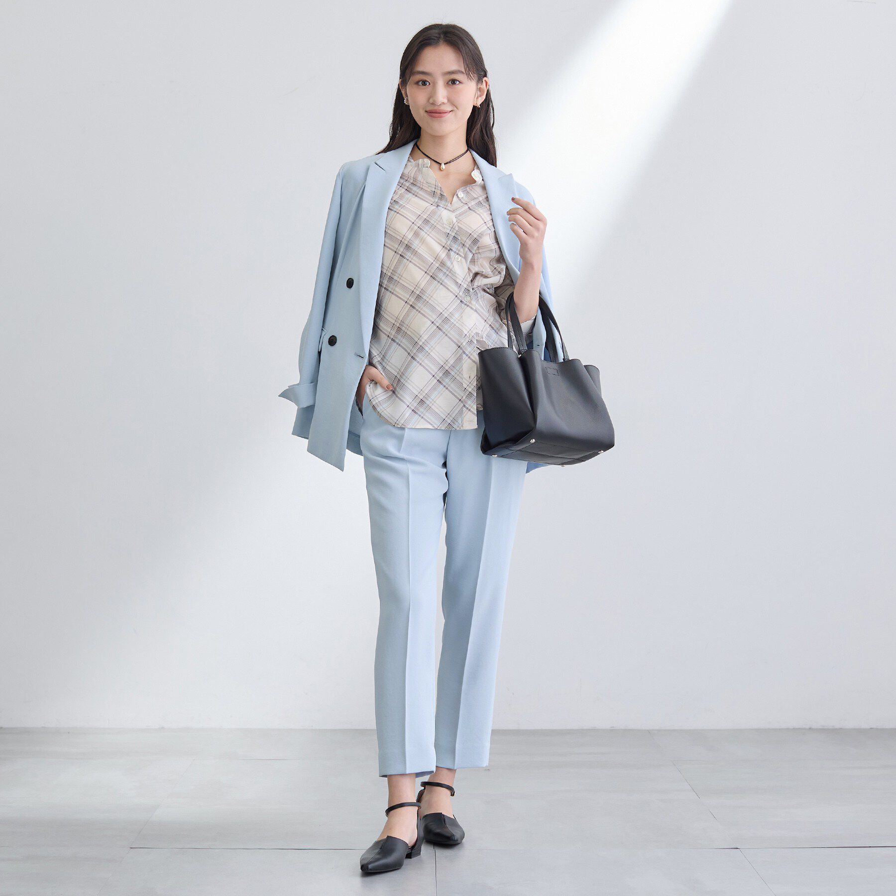 INDIVI「【洗える／UVケア／SETUP可】着る日傘テーパードパンツ」|その他|