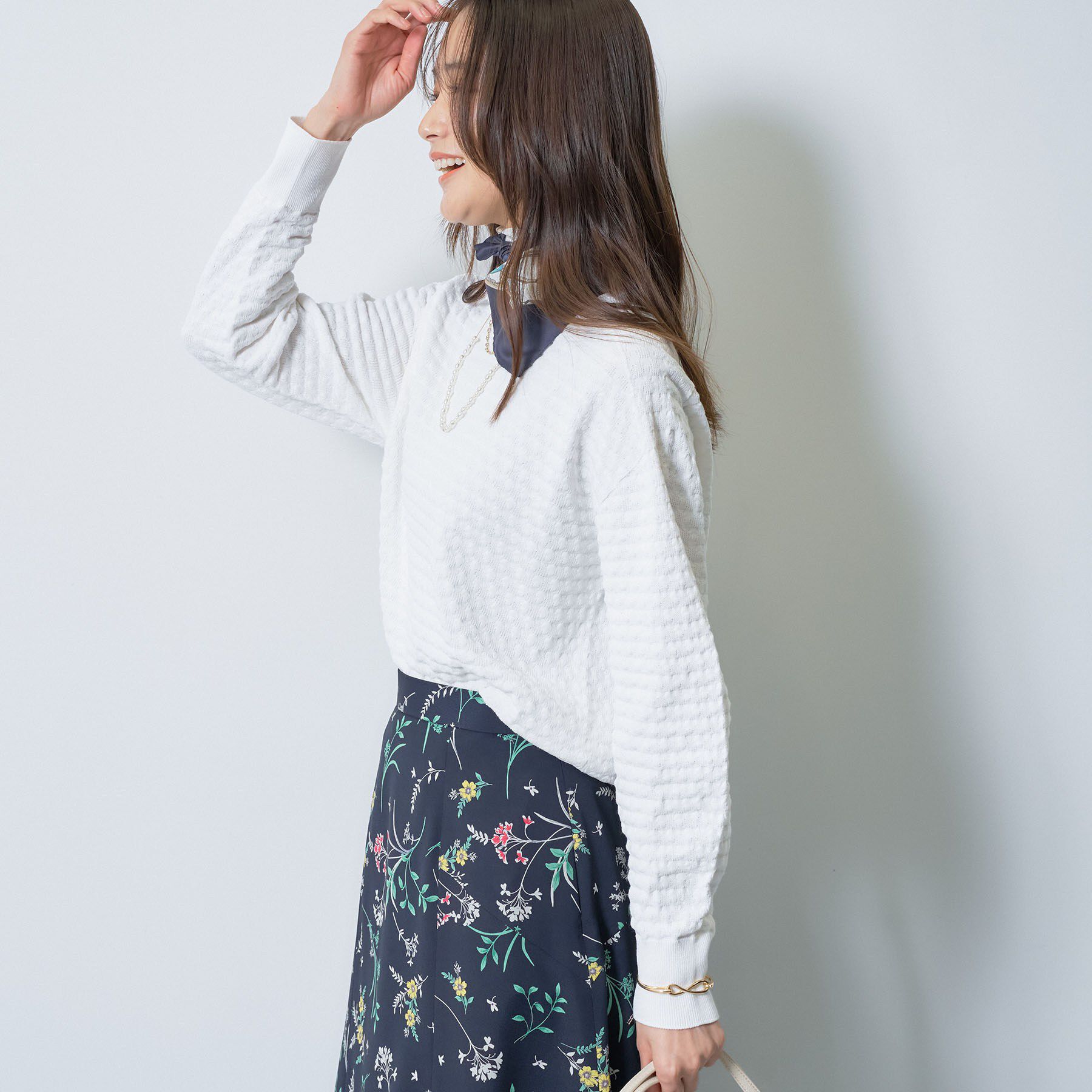 INDIVI「【洗える／凹凸編み】ジャカードニット」|ニット・セーター|