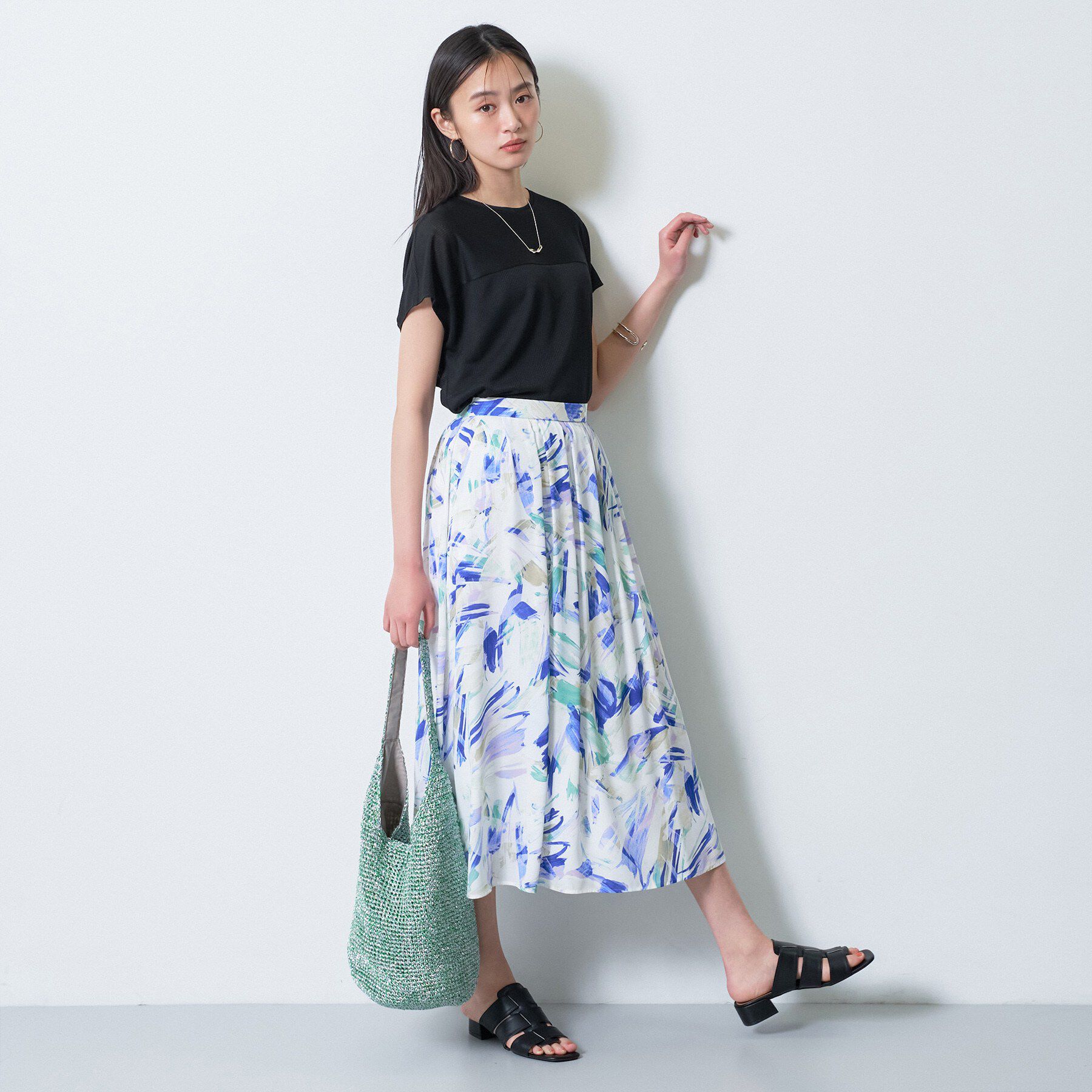 INDIVI「【洗える／アンサンブル可能】シアースストライプトップス」|Tシャツ・カットソー|