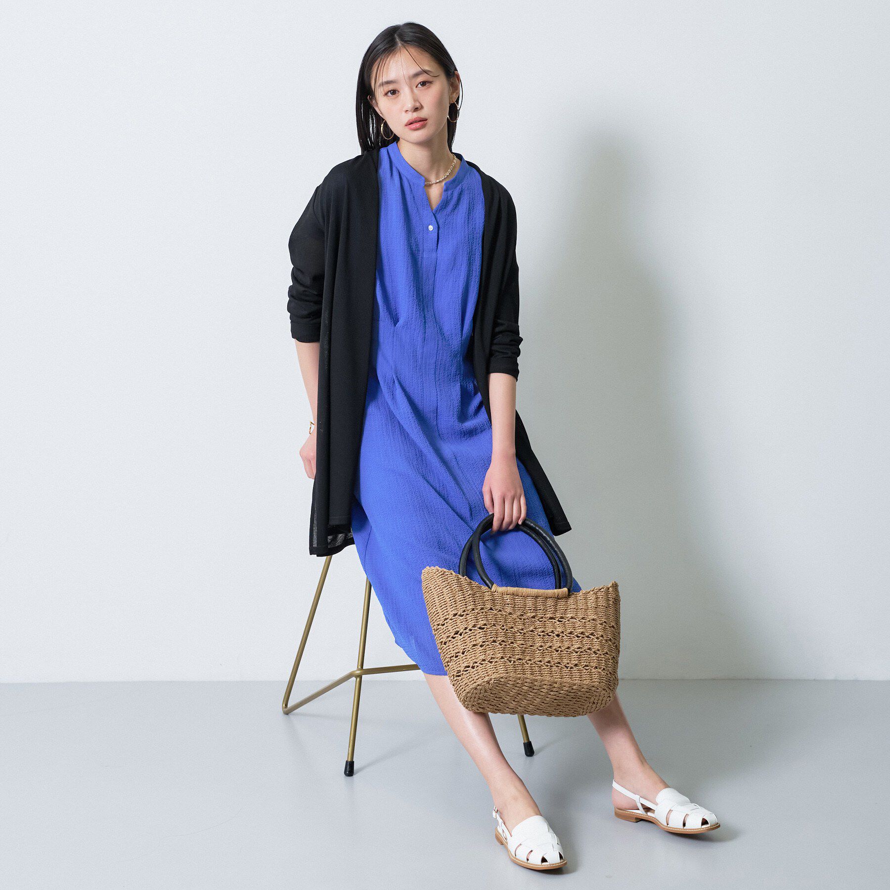 INDIVI「【洗える／アンサンブル可能】シアースストライプカーディガン」|カーディガン|