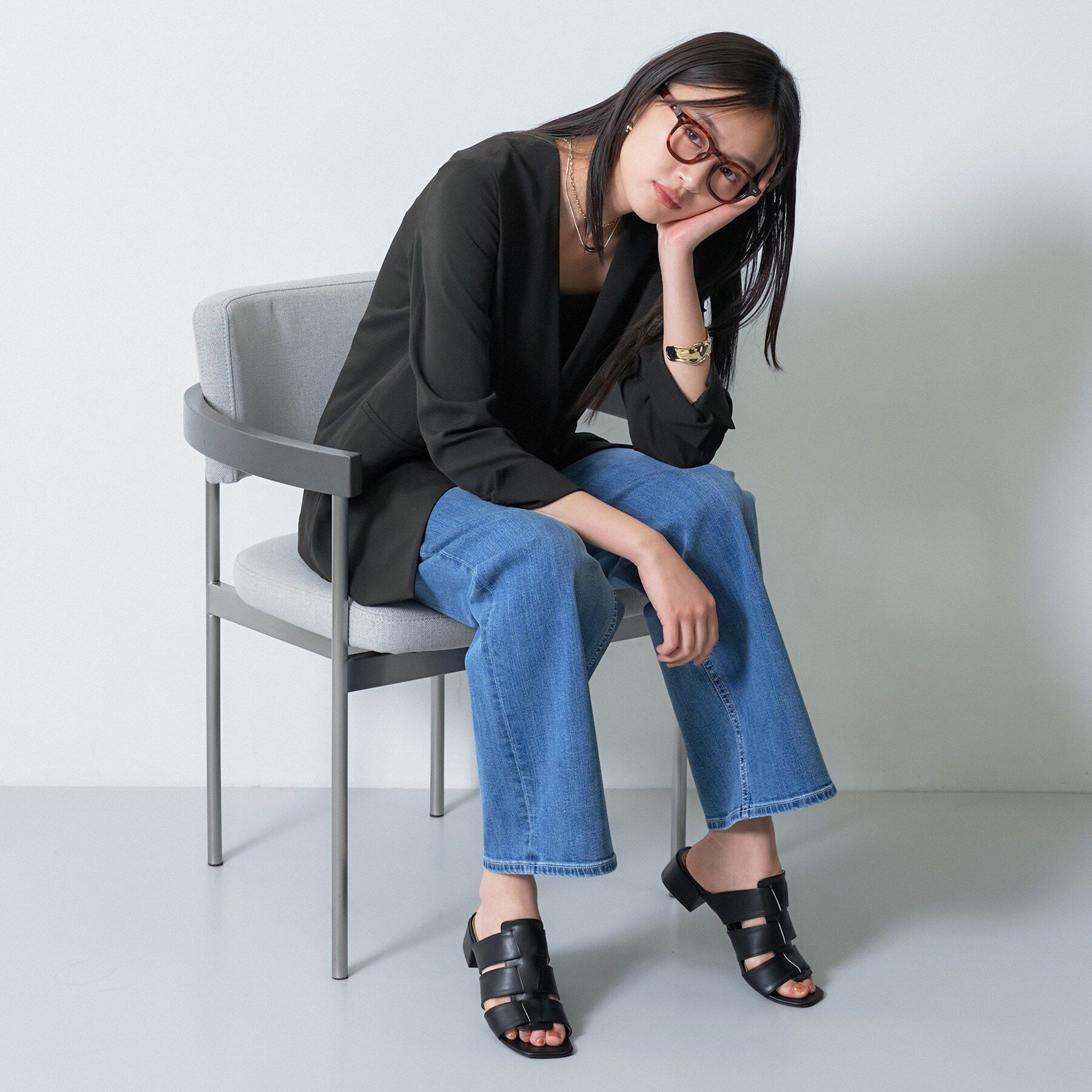 INDIVI「【さらに軽く軽快！／着る日傘】ノーカラージャケット」|ノーカラージャケット|