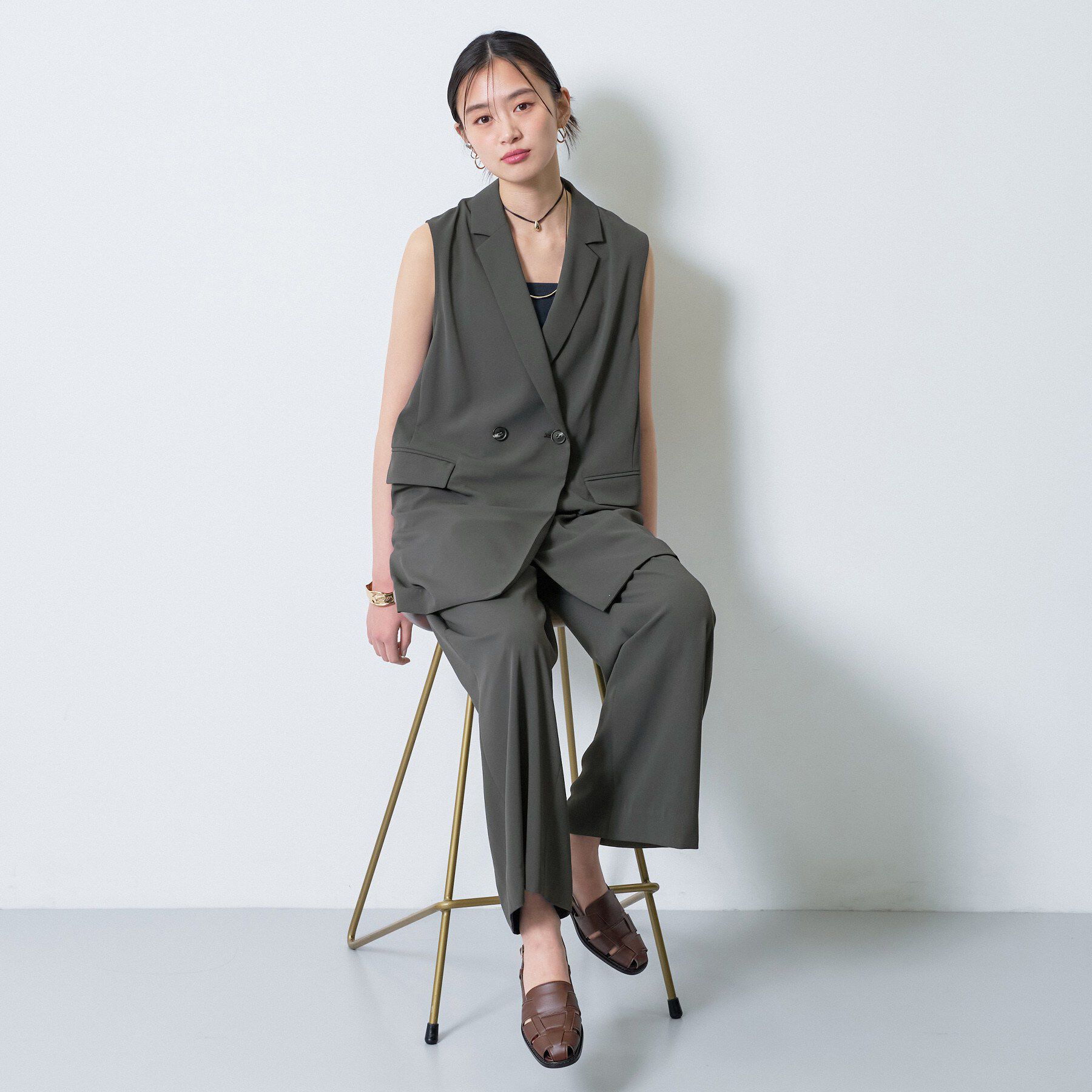 INDIVI「【さらに軽く軽快！／着る日傘】颯爽ジレジャケット」|ベスト・ジレ|