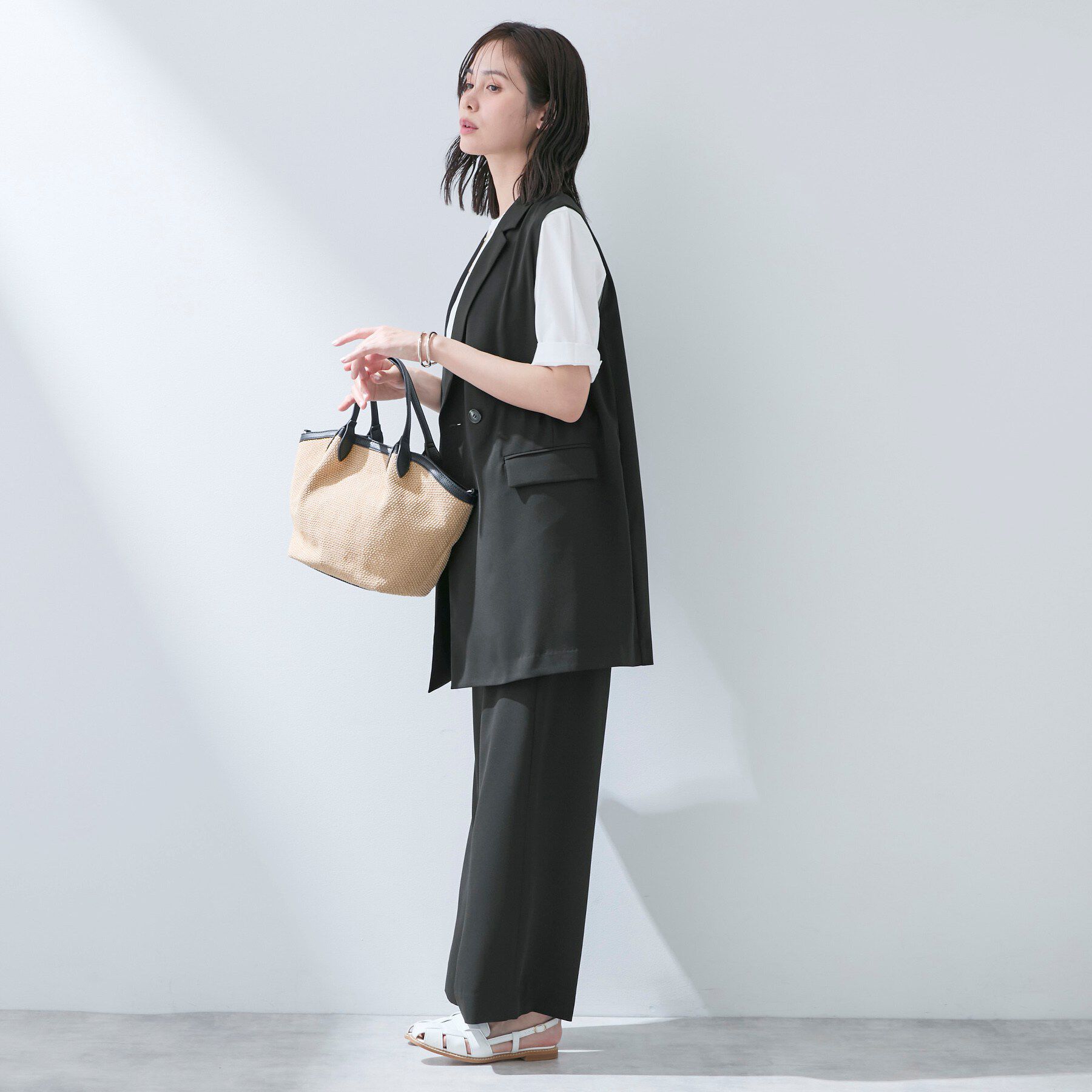 INDIVI「【さらに軽く軽快！／着る日傘】颯爽ジレジャケット」|ベスト・ジレ|