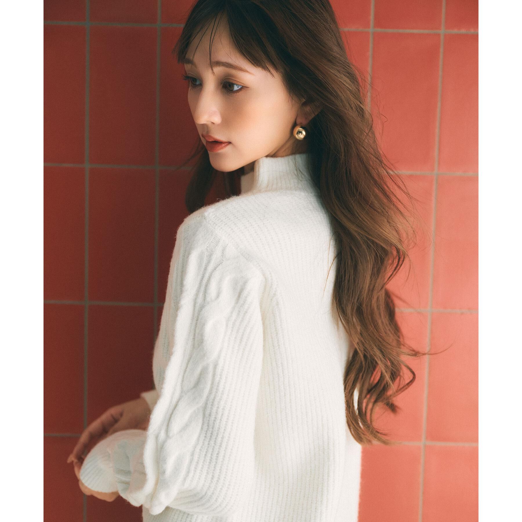 index「ウール混ケーブルスリーブミニワンピース【洗濯機OK】」|ワンピース|