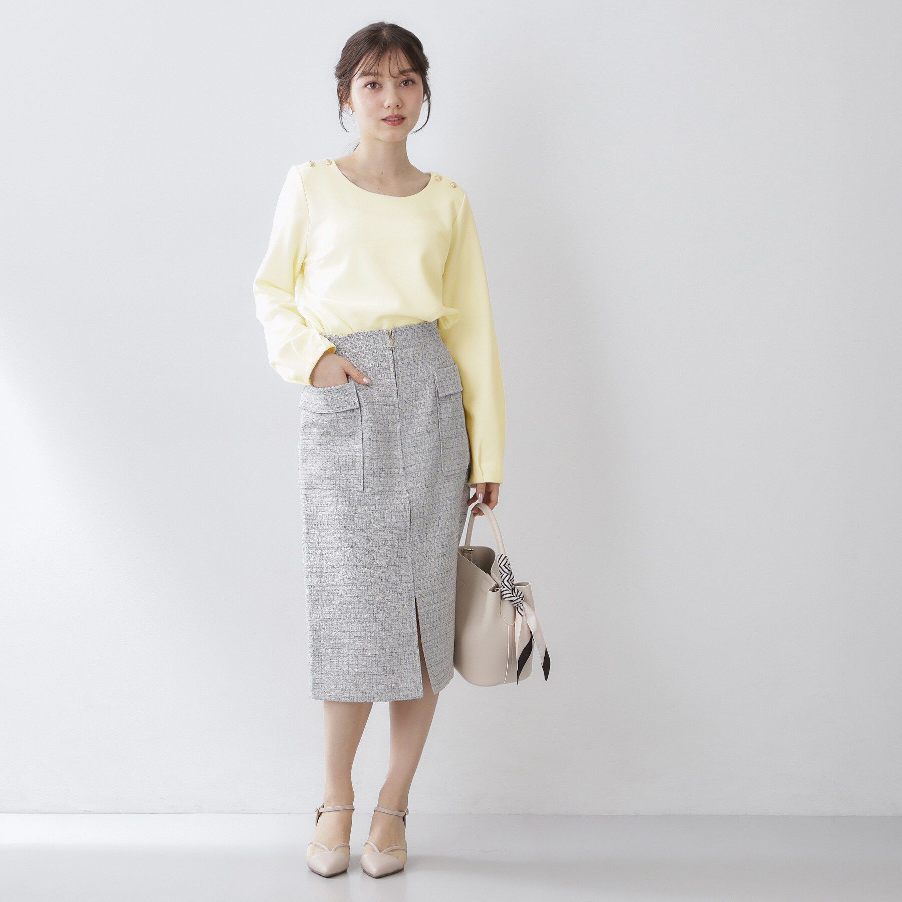 index「肩ボタンボートネックトップス【洗濯機OK】」|Tシャツ・カットソー|