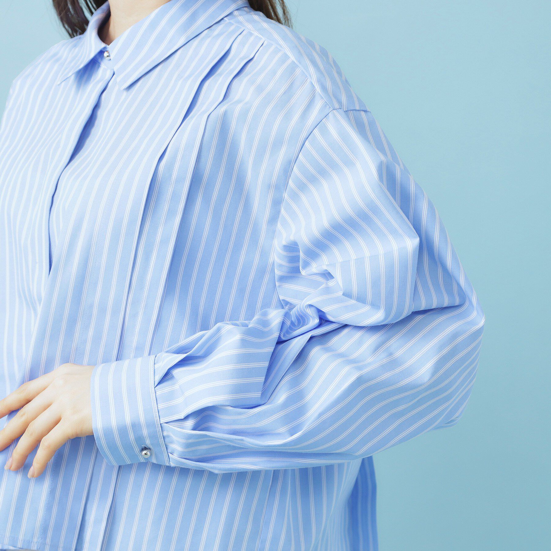 index「ブロード短丈タックシャツ【洗濯機OK】《5col》」|シャツ・ブラウス|