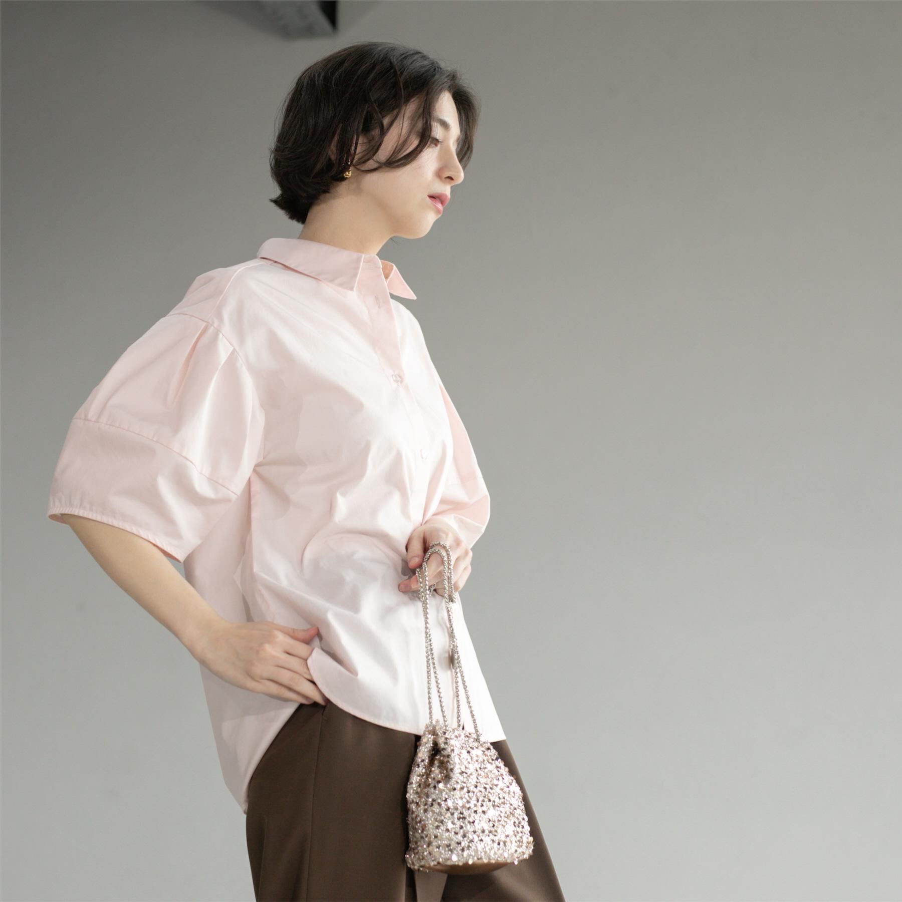 OPAQUE.CLIP「《美人百花掲載》ランタンスリーブシャツ【洗濯機洗い可】」|シャツ・ブラウス|