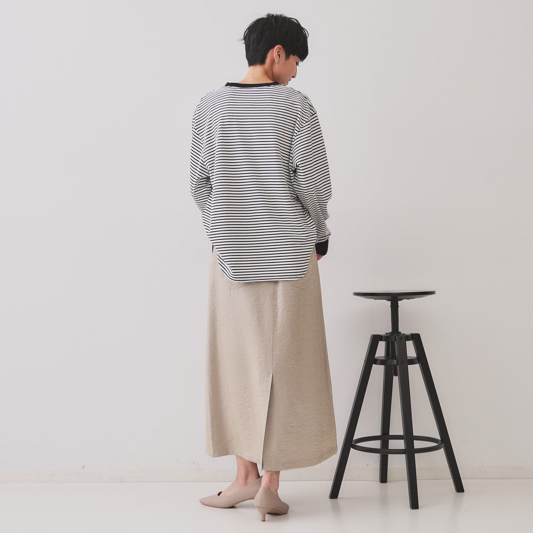 OPAQUE.CLIP「ボーダールーズフィットカットソー【洗濯機洗い可】」|Tシャツ・カットソー|