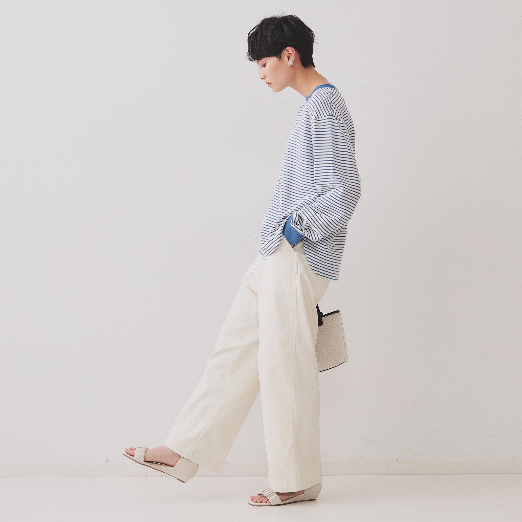 OPAQUE.CLIP「ボーダールーズフィットカットソー【洗濯機洗い可】」|Tシャツ・カットソー|