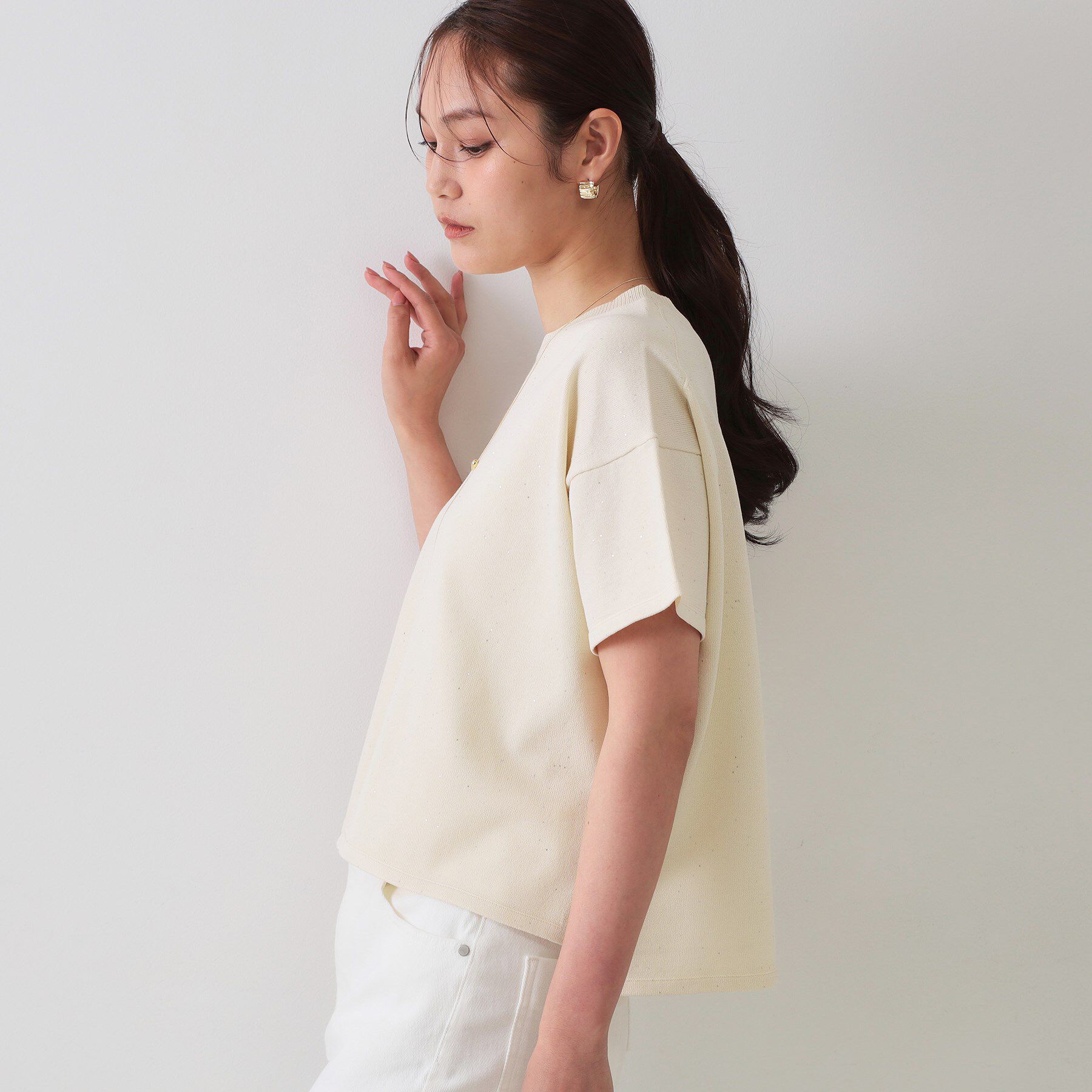 OPAQUE.CLIP「スパンコールサマーニット【洗濯機洗い可/抗ピル】」|ニット・セーター|