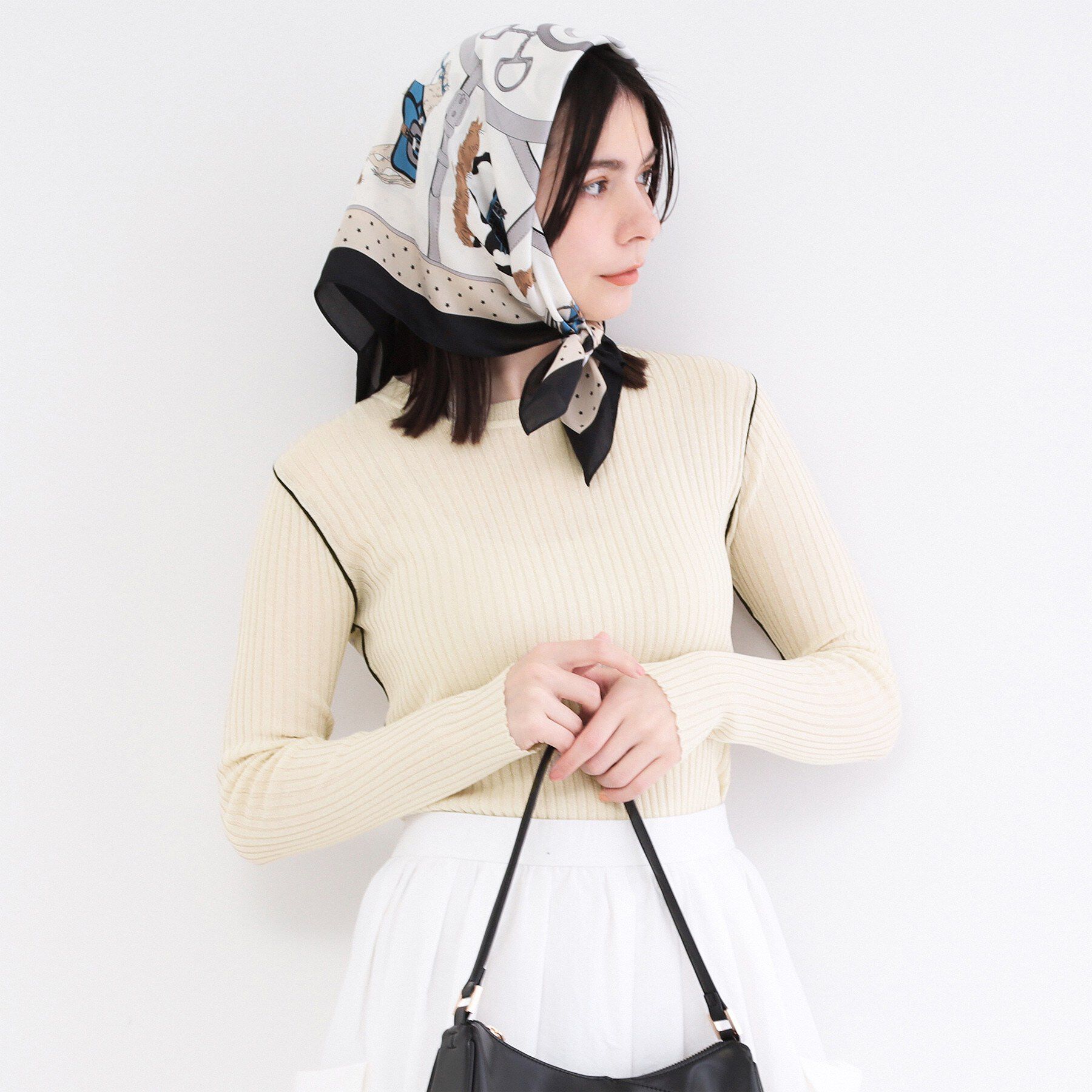 OPAQUE.CLIP「シアー配色クルーネックリブニット【洗濯機OK】」|ニット・セーター|ライトベージュ(05