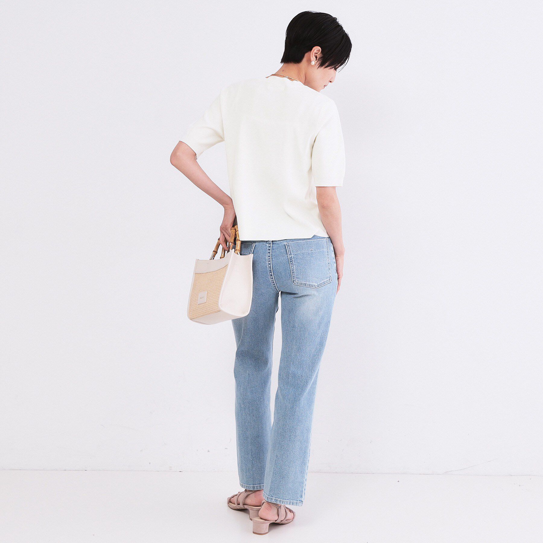 OPAQUE.CLIP「ビジューモチーフニット【洗える】」|ニット・セーター|